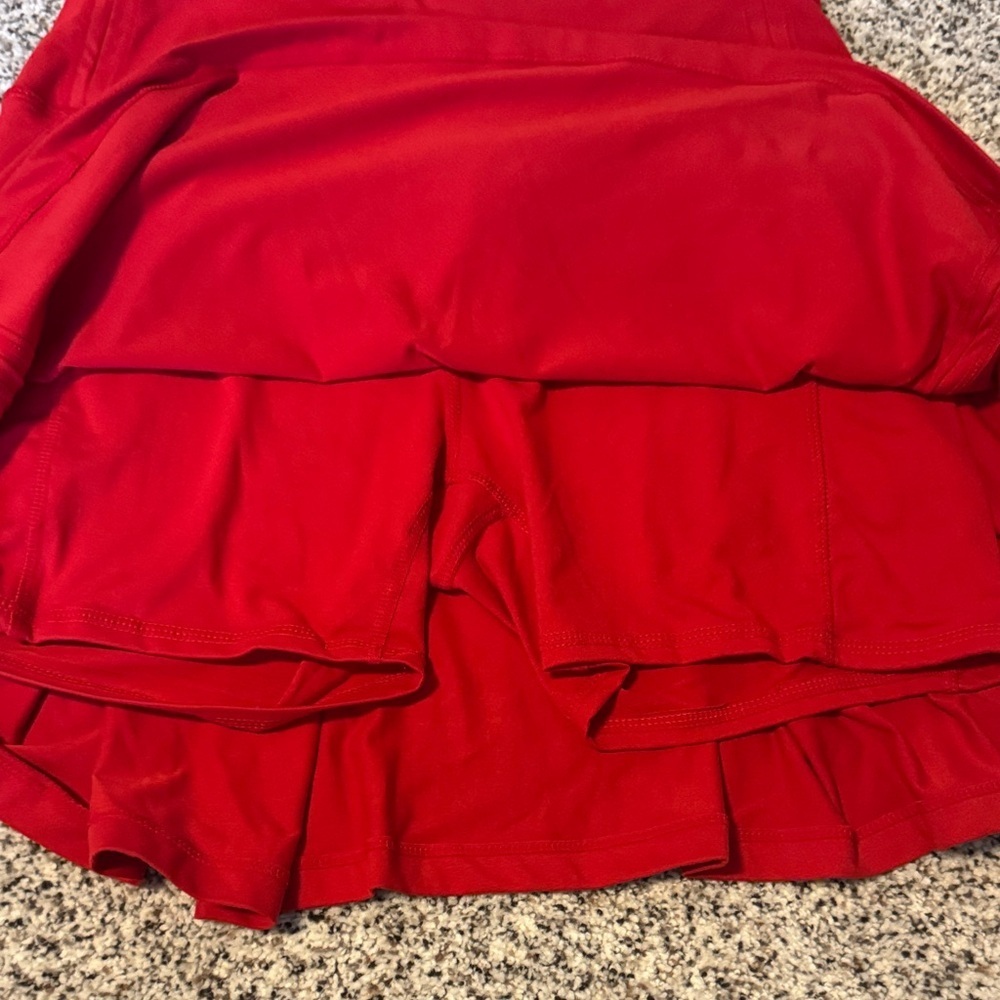 Red Athletic Skort with Comfortable Stretch Waistband - Picture 3 of 6
